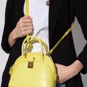 NWT Authentic MCM Yellow Small Anna Tote